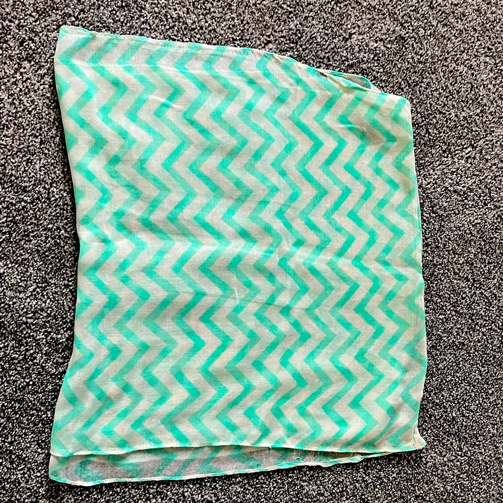 Mint Chevron infinity scarf